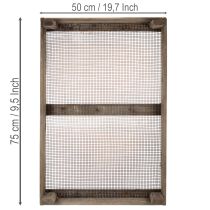 Product Vintage wooden box with wire mesh, country style, onion strainer, decorative, 75×50×14cm