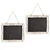Product Vintage chalkboard for hanging black and white 30×25cm 2pcs