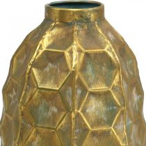 Product Vintage vase gold flower vase honeycomb look Ø23cm H39cm