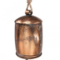 Vintage bell copper metal bell deco hanger Ø13.5cm 49cm