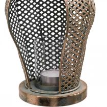 Vintage Lantern Owl Garden Lantern Tealight Holder Gold H29cm