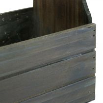 Vintage flower box wooden planter brown 28×14×31cm