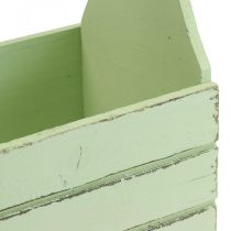 Vintage flower box wooden planter green 28×14×31cm