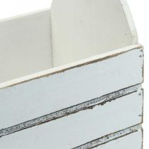 Vintage flower box wooden planter white 28×14×31cm