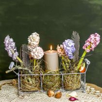 Product Vintage Wire Basket Whitened with Glass Vase Lantern 21×10.5cm