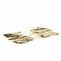 Product Spring Decoration Birds with Stick Wood Assorted H10.5cm 12 pcs