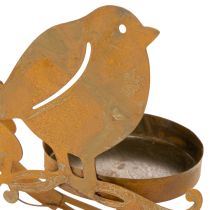 Product Bird decorative flower tealight holder rust look 24×27×6cm