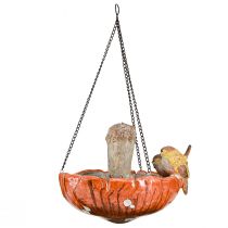 Product Bird decoration autumn for hanging mushroom with 2 birds Ø20cm H15cm