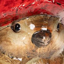 Product Ceramic Bird Figurine with Red Apple Hat for Autumn Decoration, 13cm