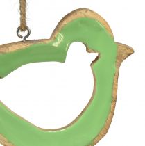 Product Bird decoration wooden decorative hanger green natural 15.5x1.5x16cm