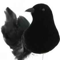 Doves on wire, wedding decoration, doves black H7cm 4pcs