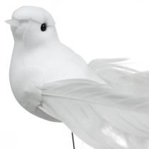 Wedding decoration, doves on wire, wedding doves white H4.5cm 12pcs