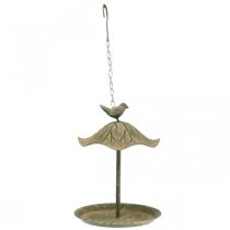 Bird bath hanging metal bird bath garden antique look H28cm