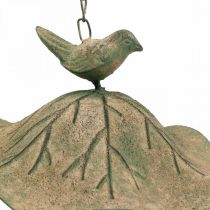 Bird bath hanging metal bird bath garden antique look H28cm