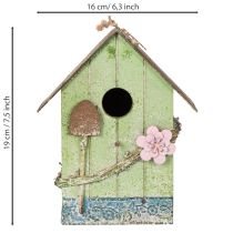 Product Birdhouse with floral decoration, romantic country house decoration, 19cm