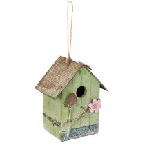 Product Birdhouse with floral decoration, romantic country house decoration, 19cm