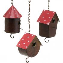 Decorative Nesting Box Hanging Bird House Autumn Bird Feeder Metal Decoration H14-12cm L34-37cm