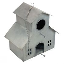Bird house for hanging metal gray 2-storey 24x15x26cm