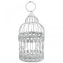 Deco Aviary Shabby White Bird Cage Metal Decoration Ø10cm H17cm