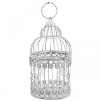 Product Deco Aviary Shabby White Bird Cage Metal Decoration Ø10cm H17cm