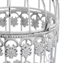 Deco Aviary Shabby White Bird Cage Metal Decoration Ø10cm H17cm
