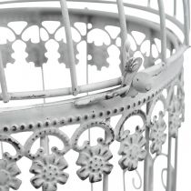 Birdcage for hanging, decorative aviary, metal decoration, shabby chic white Ø12.5cm H25cm