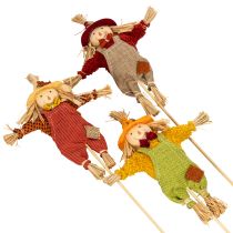 Product Decorative Scarecrow on Stick – 60cm, Fabric and Straw, Multicolour, Indoor Autumn Decoration