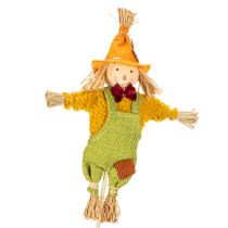 Product Decorative Scarecrow on Stick – 60cm, Fabric and Straw, Multicolour, Indoor Autumn Decoration
