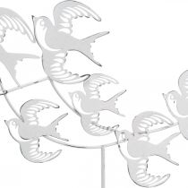 Swallows, table decorations, bird decorations to place White, natural colors Shabby Chic H33.5cm W32.5cm