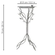 Product Decorative birdbath with delicate leaf pattern in vintage style, 74cm