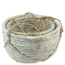 Product Basket for hanging water hyacinth white 25/31cm set of 2