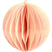 Product Honeycomb Ball Christmas Decoration Apricot Pink Ø7cm 4 Pcs