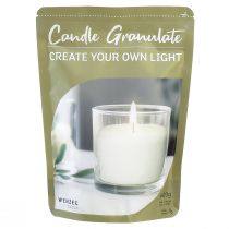 Product Candle sand white wax granules for candles with wick 400g