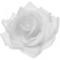 Wax rose white Ø10cm Waxed artificial flower 6pcs
