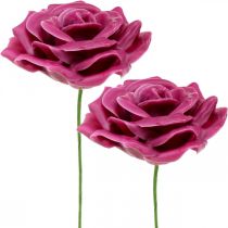 Wax roses deco roses wax pink Ø8cm 12p