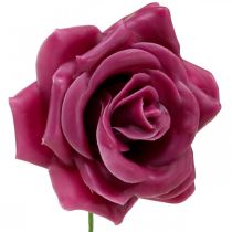 Product Wax roses deco roses wax pink Ø8cm 12p