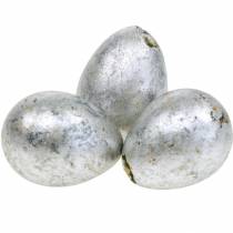 Quail egg decoration silver empty 3cm Easter decoration 50p