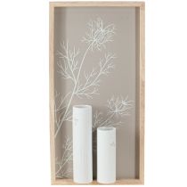 Product Wall Decoration Mural Wood Mini Vases Ceramic White H35cm