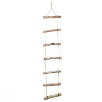 Product Christmas wall decoration with micro LED fairy lights, small wooden snowflakes and snow-covered branches H150cm