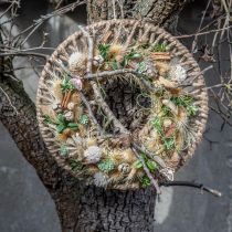 Wall decoration boho style, decorative ring jute ribbon Ø38cm