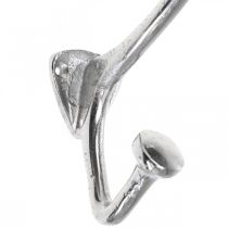 Product Wall hook vintage look silver metal decoration hook H22cm