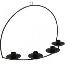 Product Wall Candle Holder Black Metal Stick Candle Holder 35×24cm