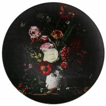 Wall plate with floral pattern Ø33cm
