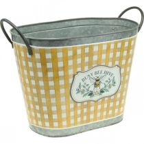 Plant pot oval bee checkered summer decoration planter 38×24×29cm