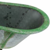 Decorative tub metal used silver, green 44.5cm x18.5cm x 15.3cm