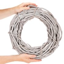 Product Wicker Wreath Decorative Whitewashed Twig Ring 40cm