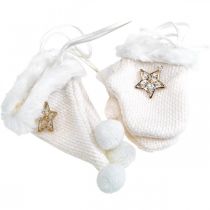 Product Christmas pendant felt glove pointed hat cream 6 pieces