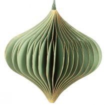 Product Christmas Decoration Paper Green Gold Ø8cm 4 pcs