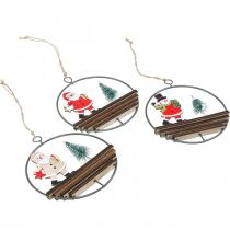 Product Christmas pendant Santa Claus snowman Ø12cm 3pcs