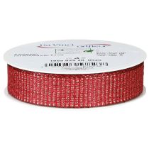 Product Christmas ribbon with gold threads gift ribbon red 25mm 20m